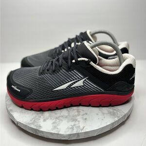 Size 8.5- Altra Provision 4 Mens  Running Hiking Shoes Black Grey Red Sneaker